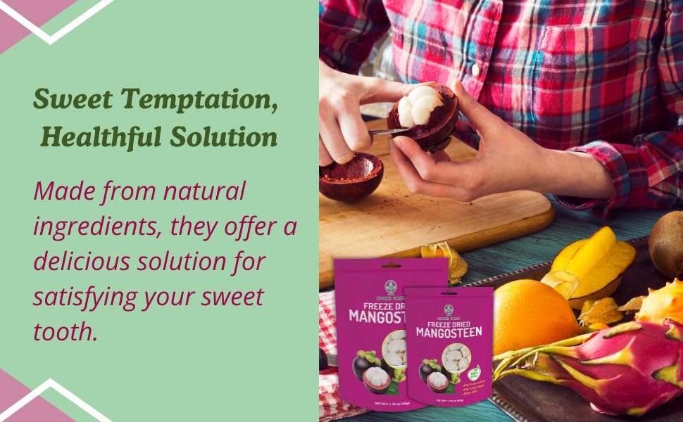 NOKKI FARM Freeze Dried Mangosteen 50g | Superfood, 100% Natural, No Sugar Added, Vegan, Non-GMO, Crispy Fruits