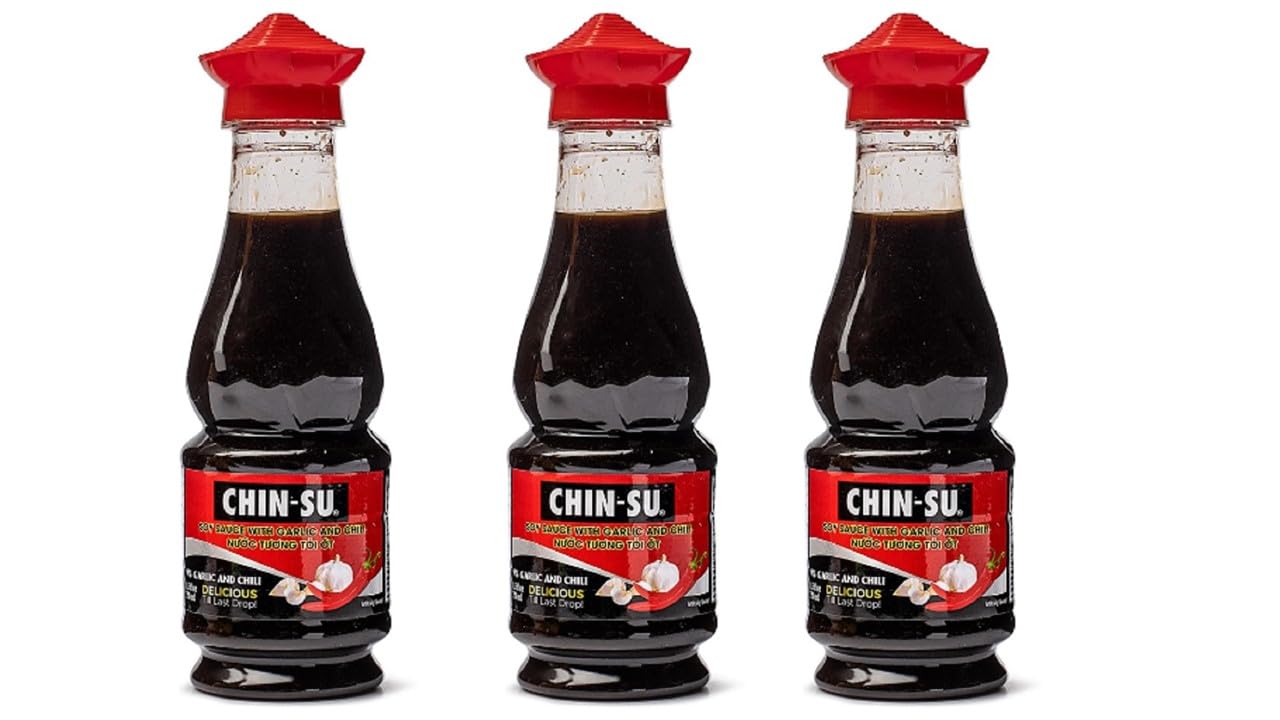 3 Packs - Chinsu Garlic and Chili Soy Sauce - Nuoc Tuong Toi Ot Chinsu - 250ml per Bottle x 3 Bottles per Order