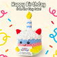 Happy Birthday Gifts For Women Her Girls Unique Emotional Support Crochet Positive Cake Plush Birthday Gift For Best Friend, Small Crochet Animal With Bday Card For Teen Mom Grandma Daughter Sister