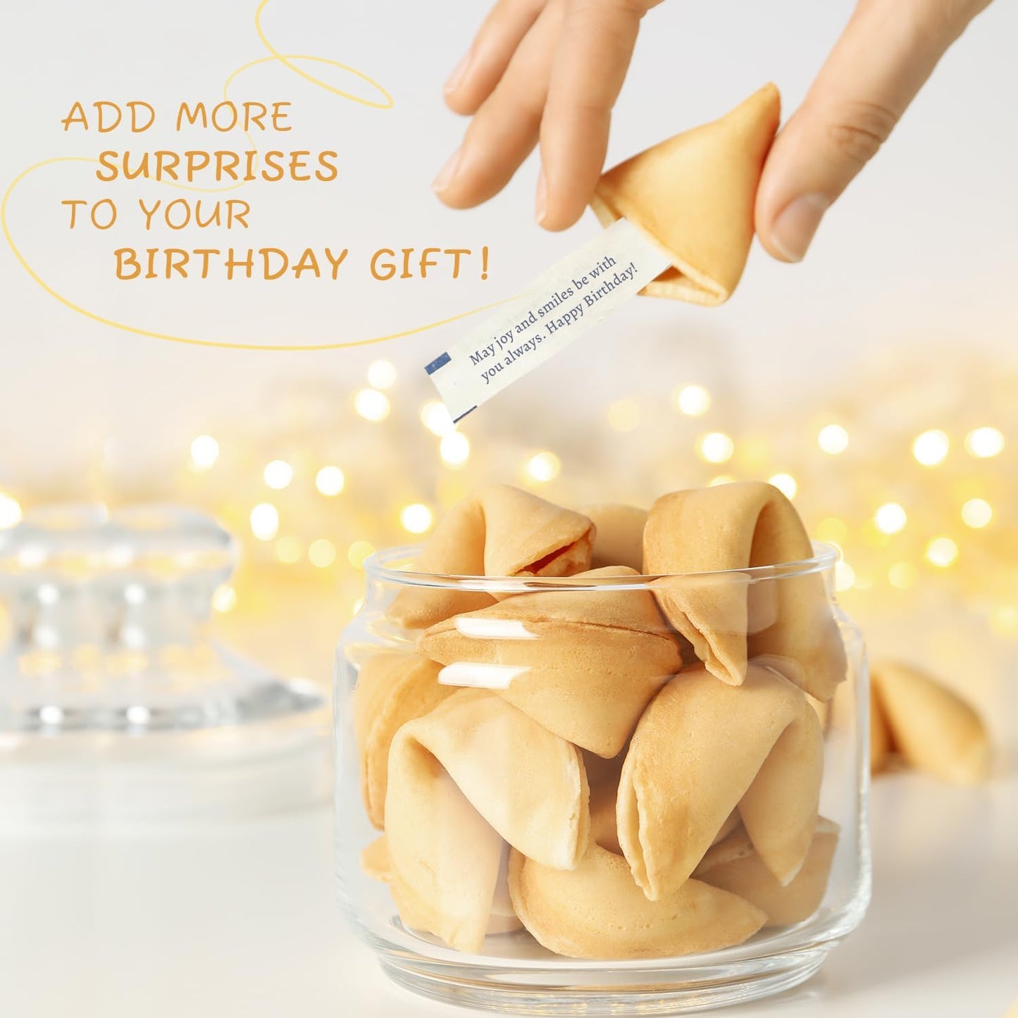 Soeos Fortune Cookies, Fortune Cookies Individually Wrapped Bulk, Approx 50 Cookies, Individually Packed Crisp Cookies with Fun,