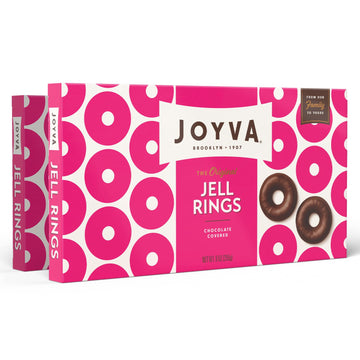 Joyva Original Jell Rings | Pack Of 2, 9Oz Boxes | Sweet Jell Center With Smooth Dark Chocolate Coating | Kosher Parve | Free Of