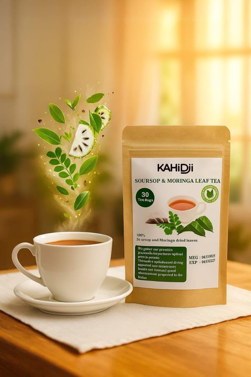 KAHIDJI Soursop & Moringa Leaves Tea - 30 Teabags - Green - Antioxidant-Rich Herbal Tea