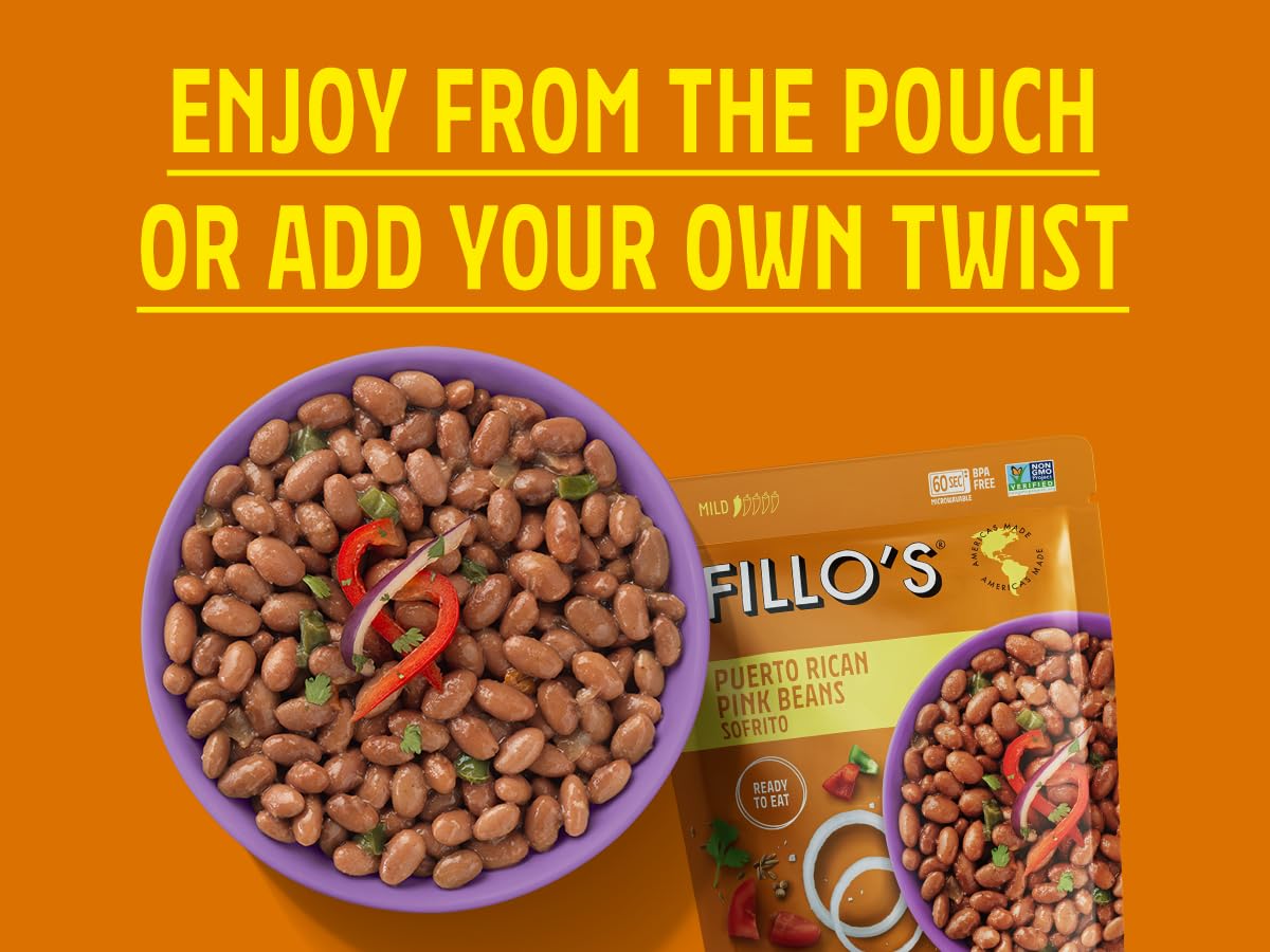 Fillo s Ready to Eat Beans Variety Pack | Black Beans, Lentils, & Pink Beans | Gluten-Free, Preservative-Free, Microwavable Mea