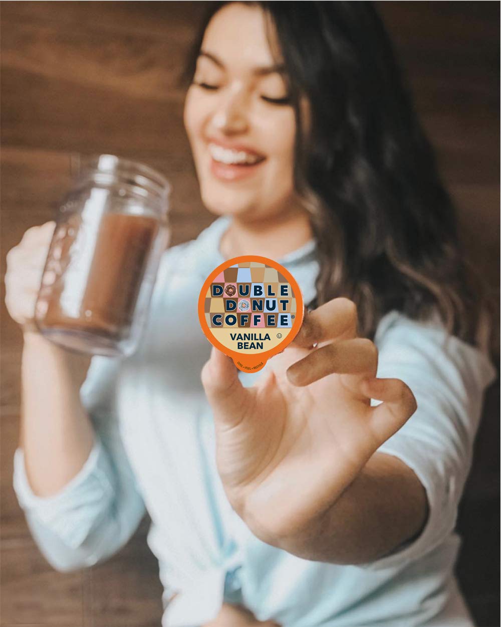 Double Donut Flavored Coffee Variety Pack, Flavored Coffee Pods, Including Hazelnut, Caramel, Chocolate Coffee & More, Single Se