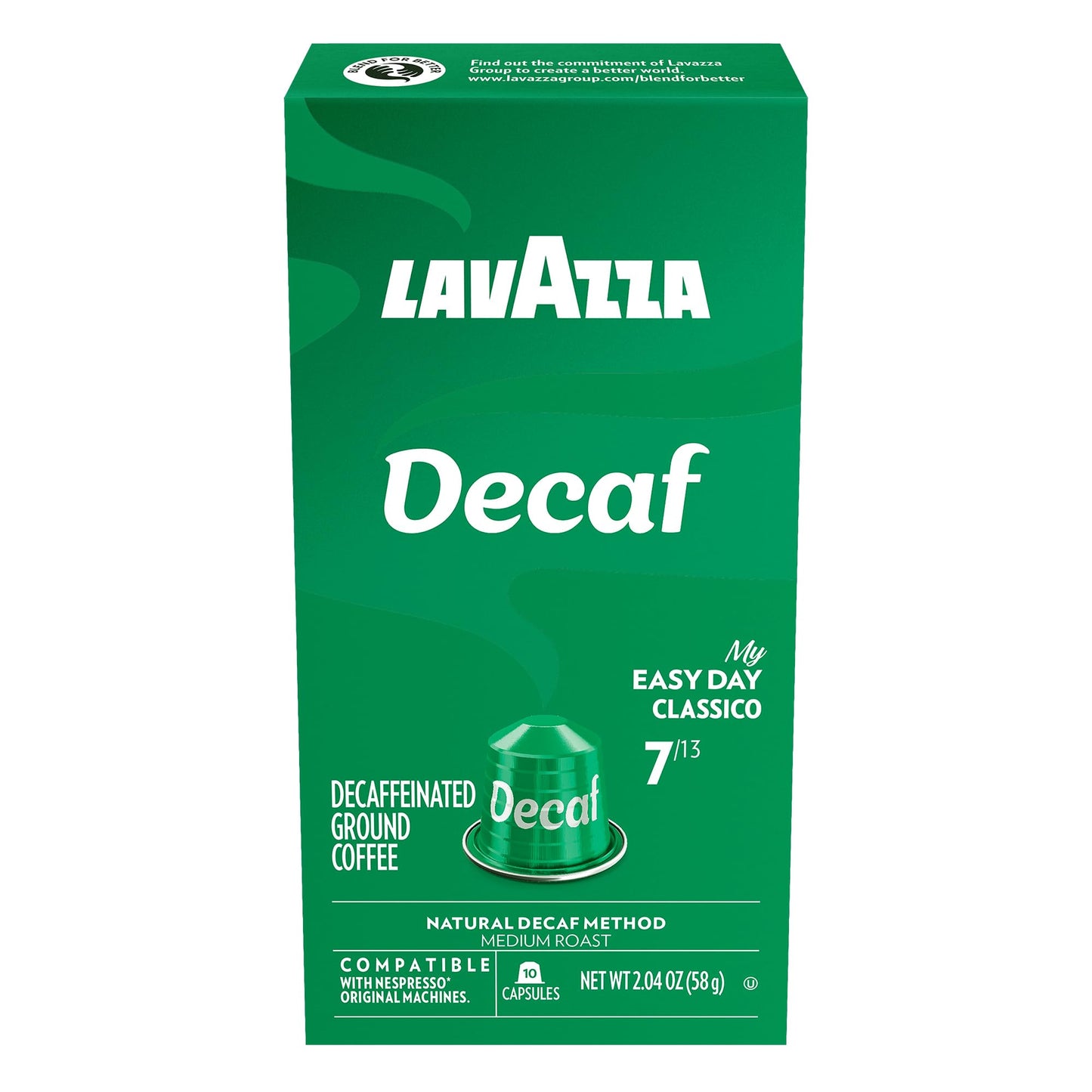 Lavazza Decaf Aluminum Capsules Compatible with Nespresso* Original Machines  Medium Roast (10 Capsules)