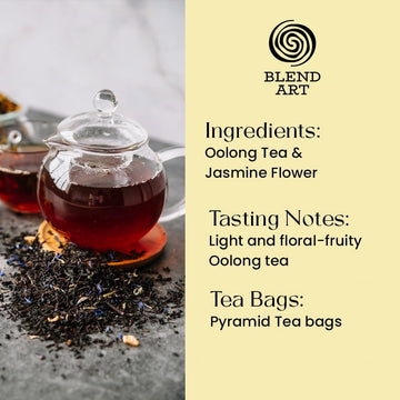 Jasmine Oolong Tea Bags, 100 Count Plant Based Gluten Free High Mountain Oolong Tea - Unsweetened Tea | Light & Floral | Hot Bre