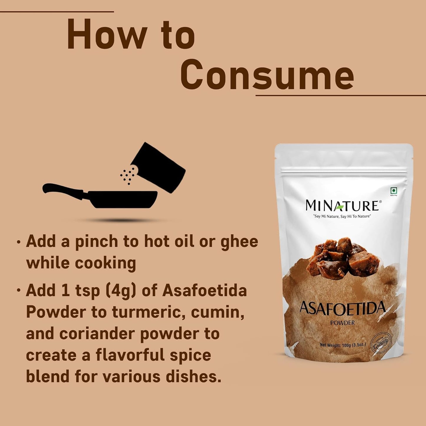 Asafoetida Powder ( Hing)( Asafetida ) By Mi Nature 100% Pure And Natural  227G( 8Oz)(0.5Lb)  Indian Spice For Cooking From Indi