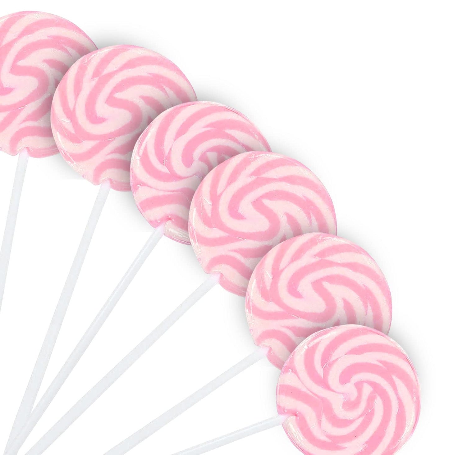 PINK SWIRL LOLLIPOPS - 24 CANDY SUCKERS INDIVIDUALLY WRAPPED - LARGE 2 INCH POPS - CANDY BUFFET