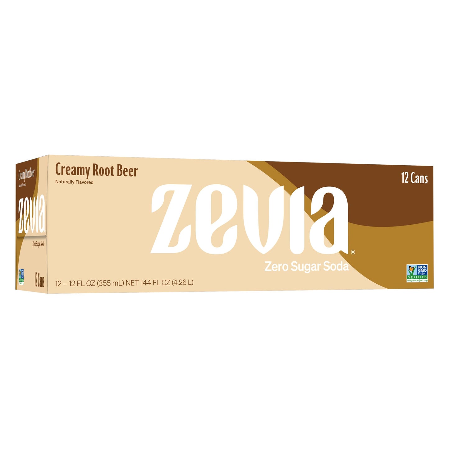 Zevia Zero Sugar Soda  Creamy Root Malt Drink  12 Ounce Cans (Pack Of 12)