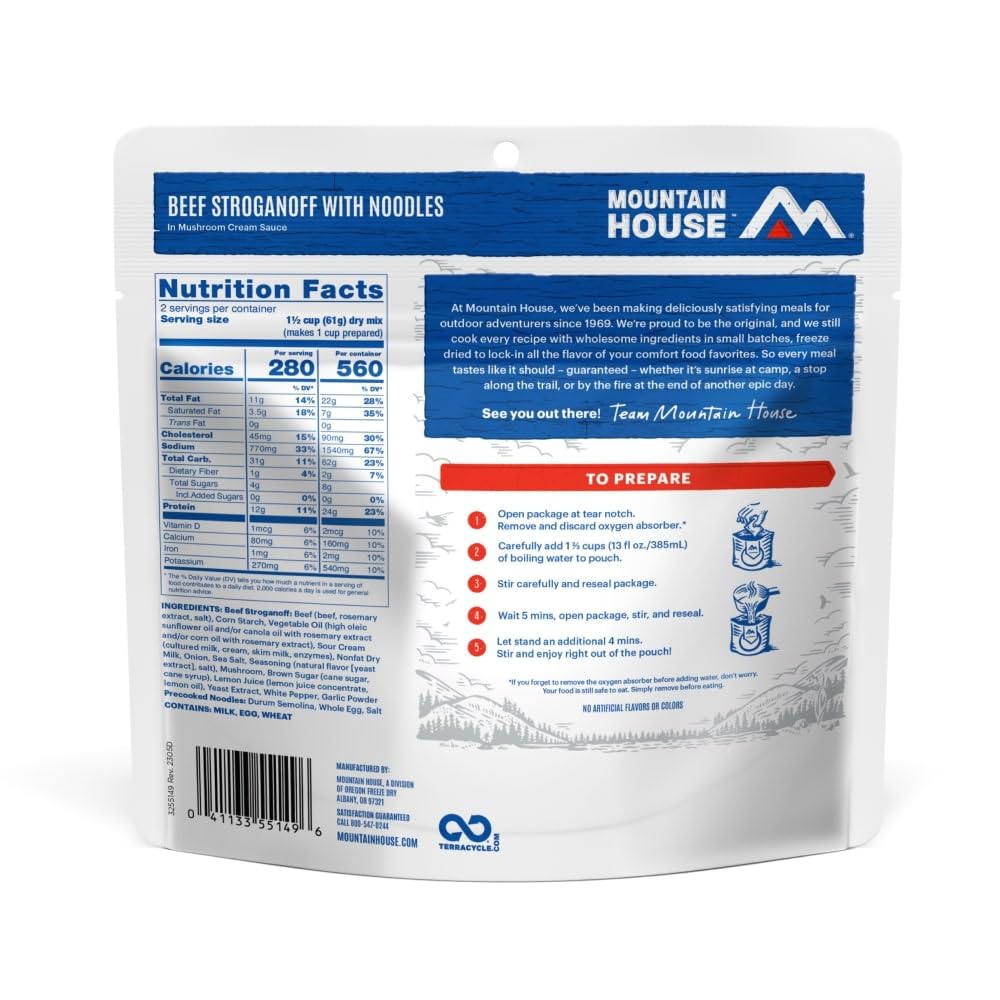 Mountain House Beef Stroganoff With Noodles | Freeze Dried Backpacking & Camping Food | 6-Pack