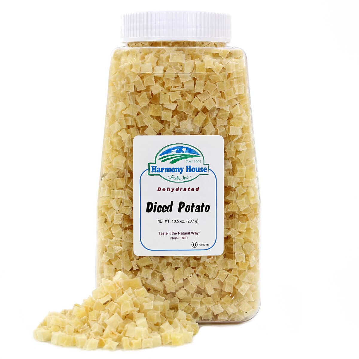 Harmony House Foods Dehydrated Diced Potatoes - Dried Potato Pieces, For Hash Browns, Stews, Soups, Home Fries, And More, 10.5 Ounces