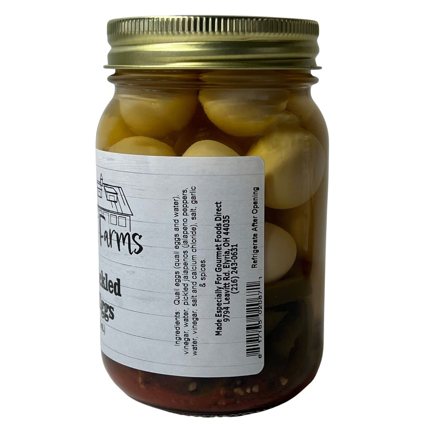 Redhawk Farms Spicy Pickled Quail Eggs - Fresh Quail Eggs Hard Boiled & Pickled In A Spicy Vinegar & Jalapeno Brine - Gourmet Sn