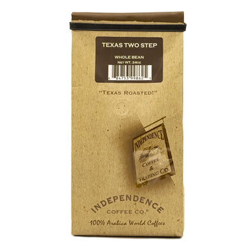 Independence Coffee Co. Texas Two Step Caramel, Vanilla, And A Hint Of Pecan Flavored Light Roast Whole Bean Coffee, 24 Ounce Ba