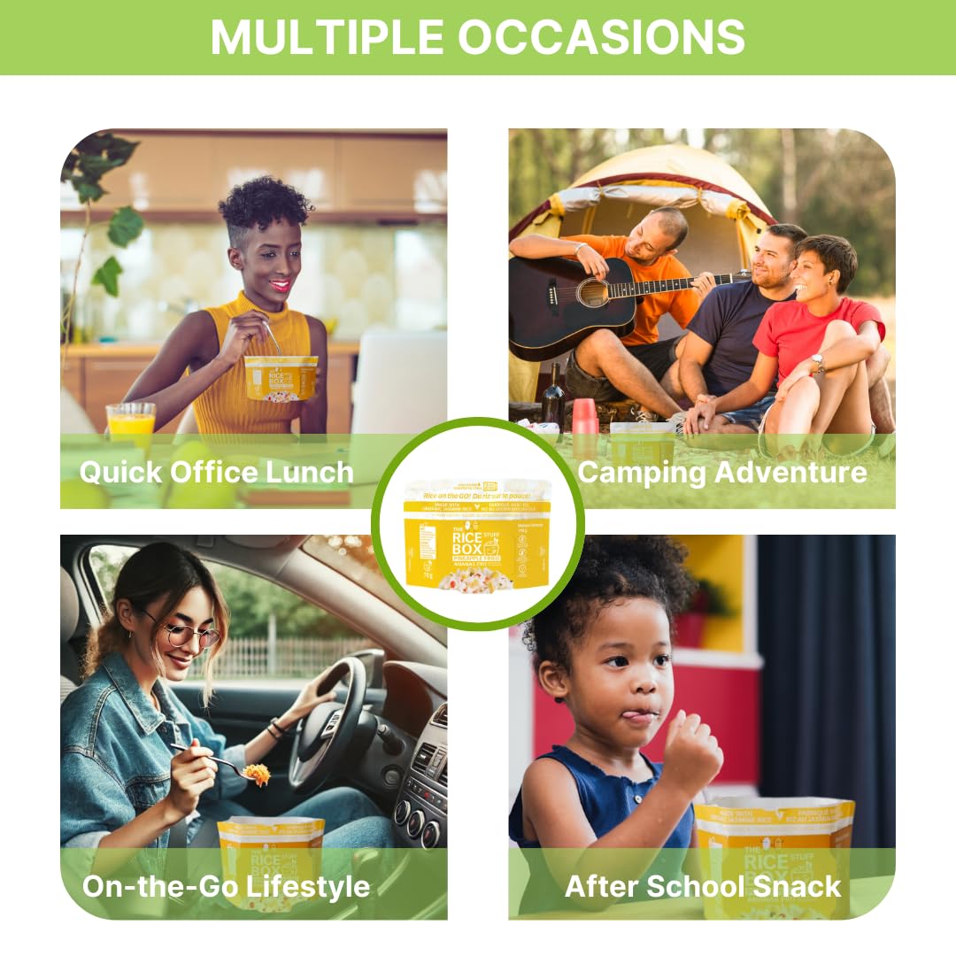 The Rice Stuff Box - Pineapple Fried Instant Rice Meals, Organic Jasmine, NON-GMO, Gluten-Free, Vegan, Dairy-Free (Pack of 6)