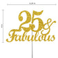RokAPary 25th Birthday Cake Topper, Gold Glitter, Premium Quality, Acrylic Stick
