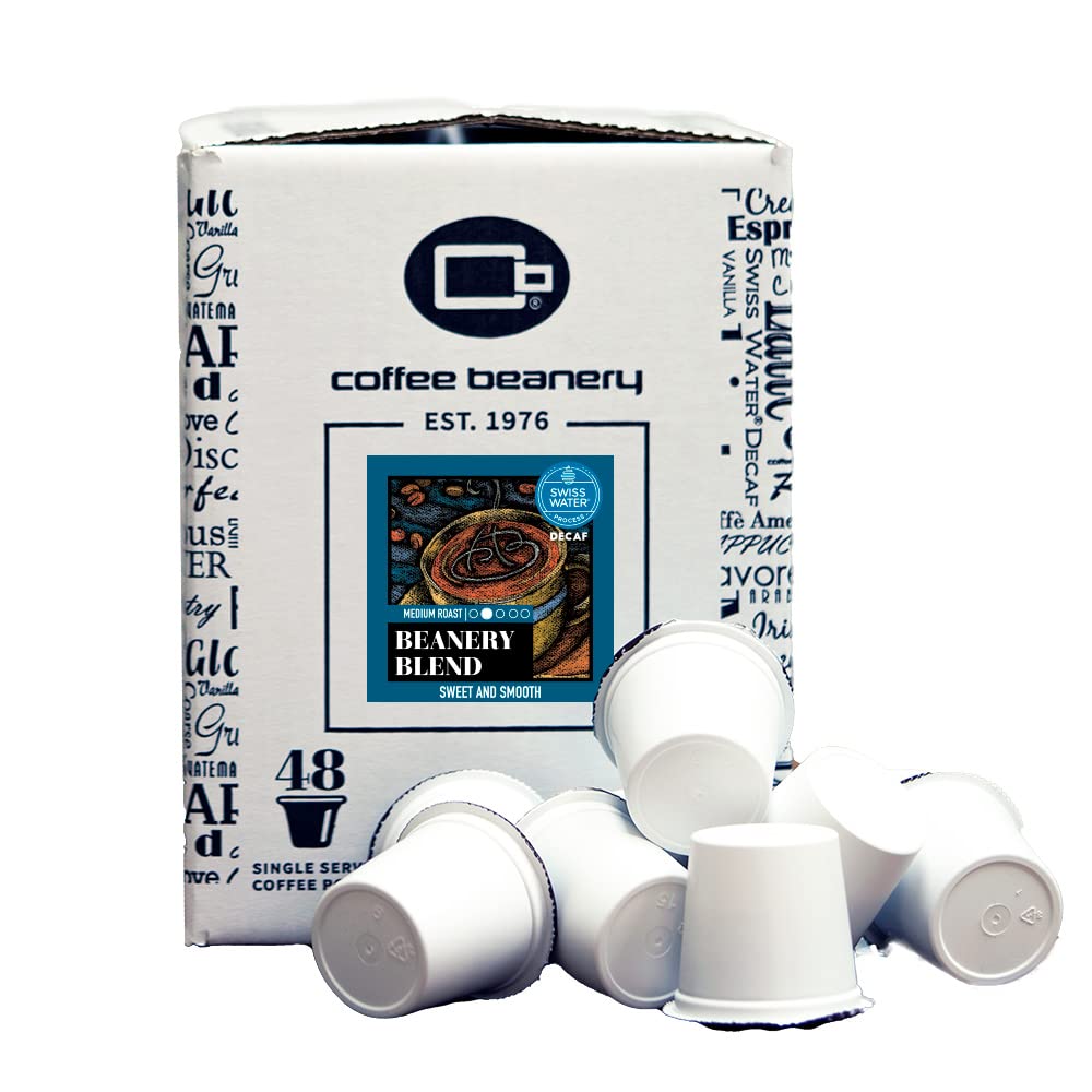 Decaf Beanery Blend Single Serve Coffee Pods | 48ct | SWP Decaf Coffee | 100% Specialty Arabica Coffee