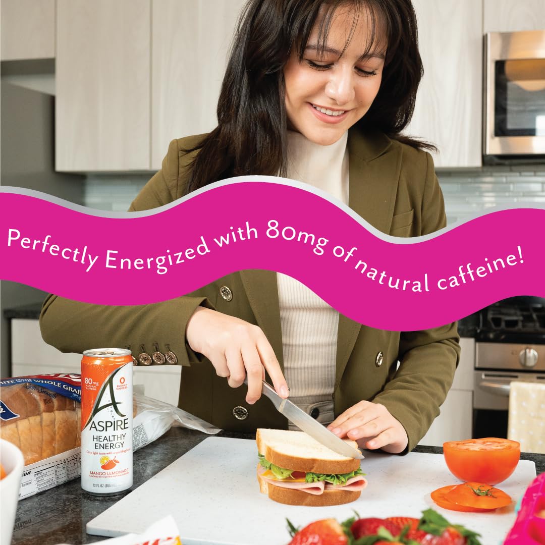 Aspire Classics Variety Pack Healthy Energy Drink, 80mg Natural Caffeine, Zero Sugar, Keto Friendly, 12 Pack