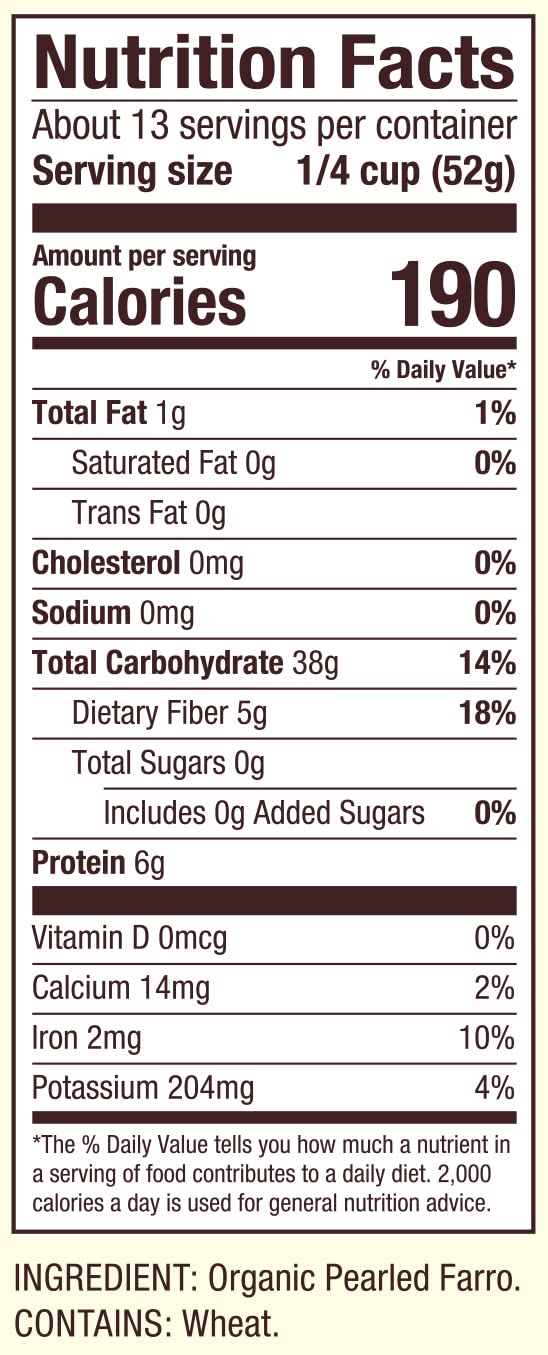 Bob s Red Mill Organic Farro Grain, 24oz (Pack of 4) - Non GMO, Vegan, Kosher