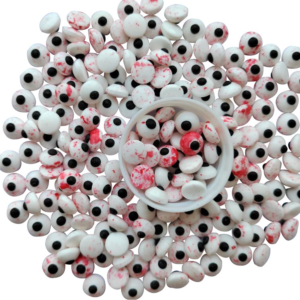 1 Bottle Candy Eyeballs Bloody Red Eyes Cake Cupcake Toppers Cookie Decorations Edible Dessert Sprinkles for Halloween Christmas