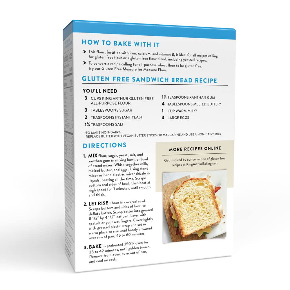 King Arthur, All-Purpose Flour, Gluten-Free Flour, Non-GMO Project Verified, Certified Kosher, 24 Ounces (Pack of 2)