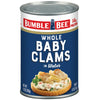 Bumble Bee Whole Baby Canned Clams - Ready to Eat - 10 oz Can - 14g Protein - Gluten Free