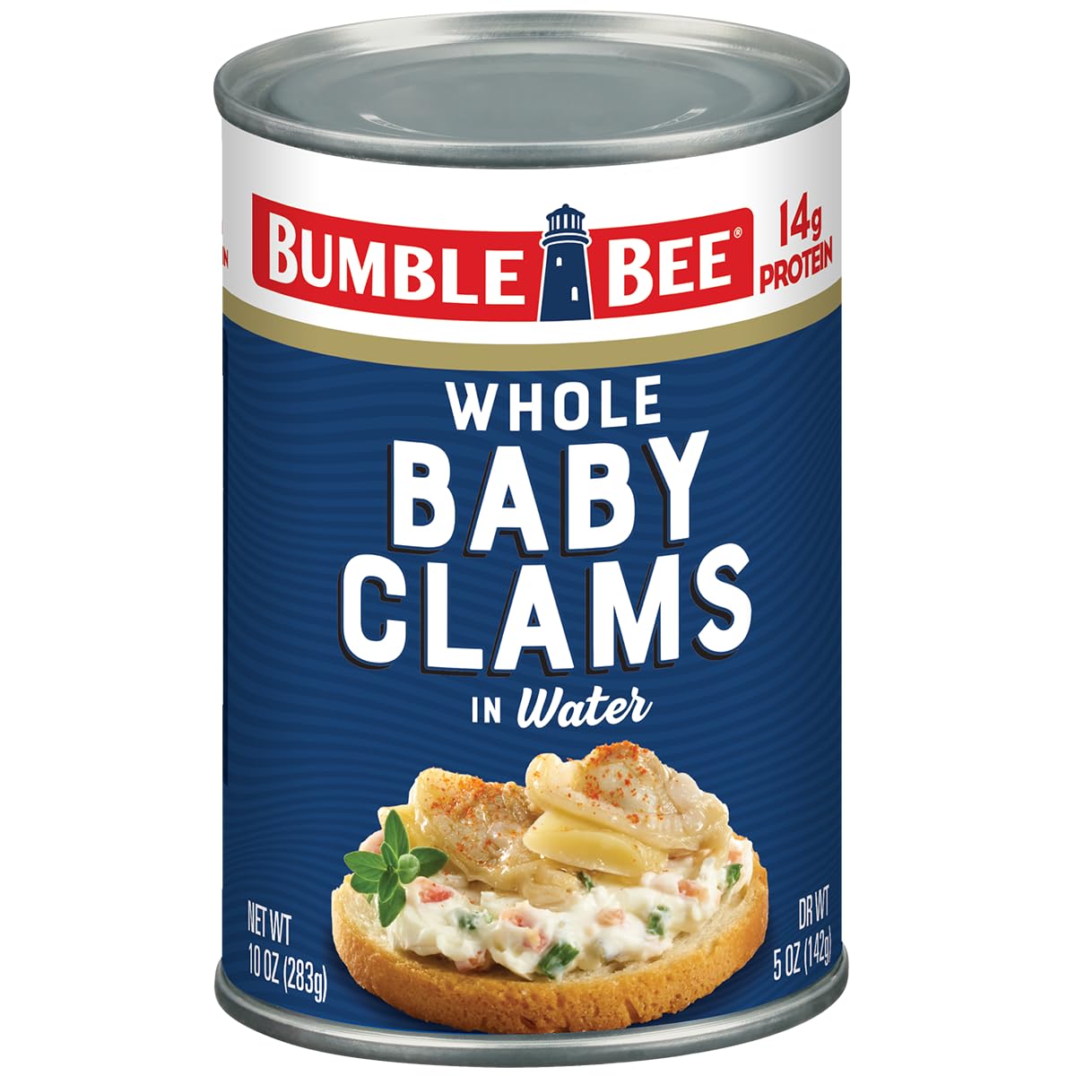Bumble Bee Whole Baby Canned Clams - Ready to Eat - 10 oz Can - 14g Protein - Gluten Free
