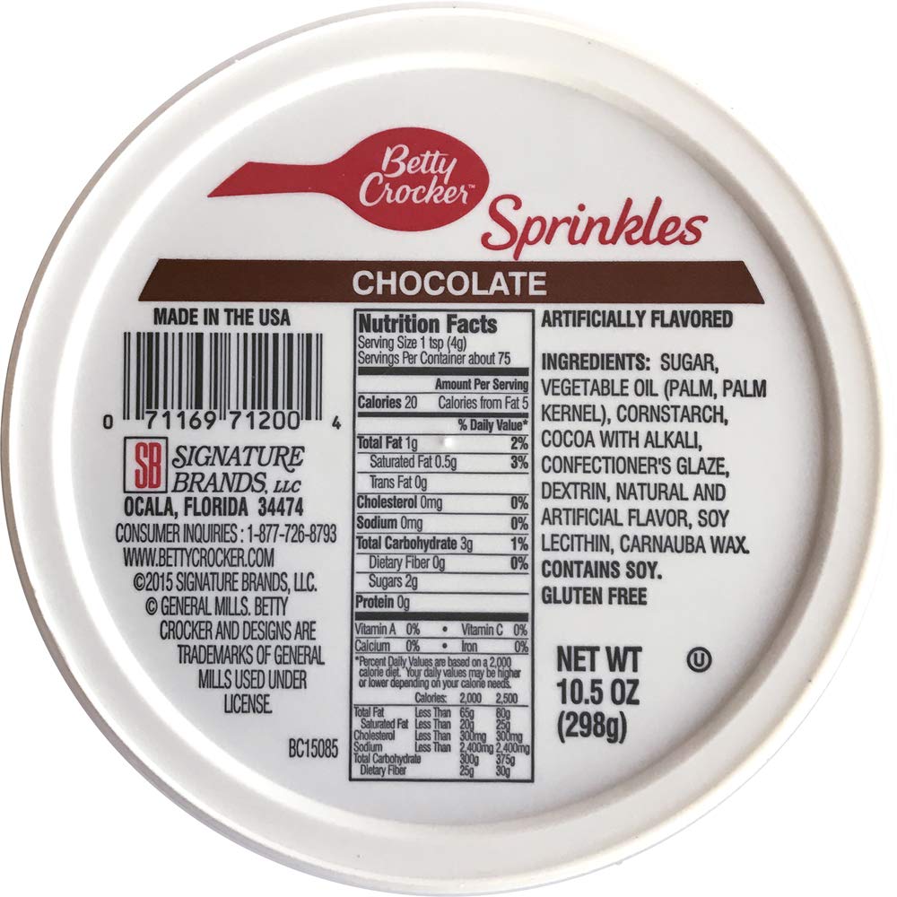 Betty Crocker Sweet Toppings Chocolate Sprinkles Edible Cake Decoration, 10.5 oz