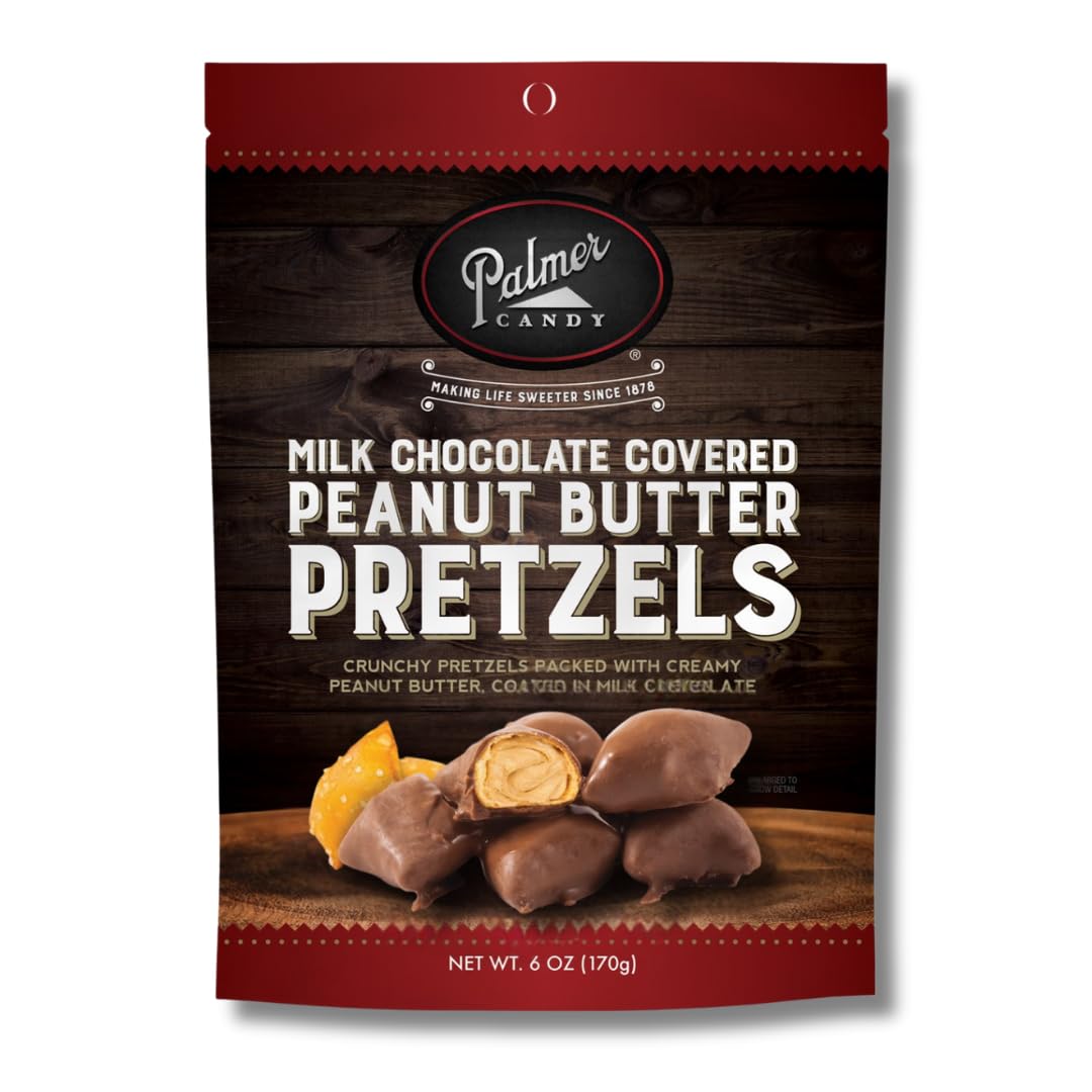 Palmer Candy - Milk Chocolate Peanut Butter Pretzels - Gift Pack Of 2, 6 Oz. Bags By Lyzas Sweets &