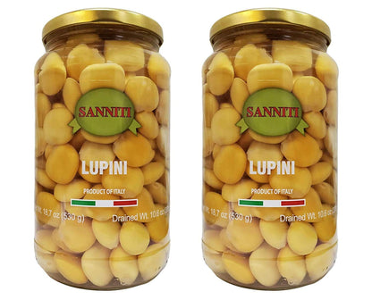Sanniti Italian Lupini Beans Jar, 18.7 oz (Pack of 2)