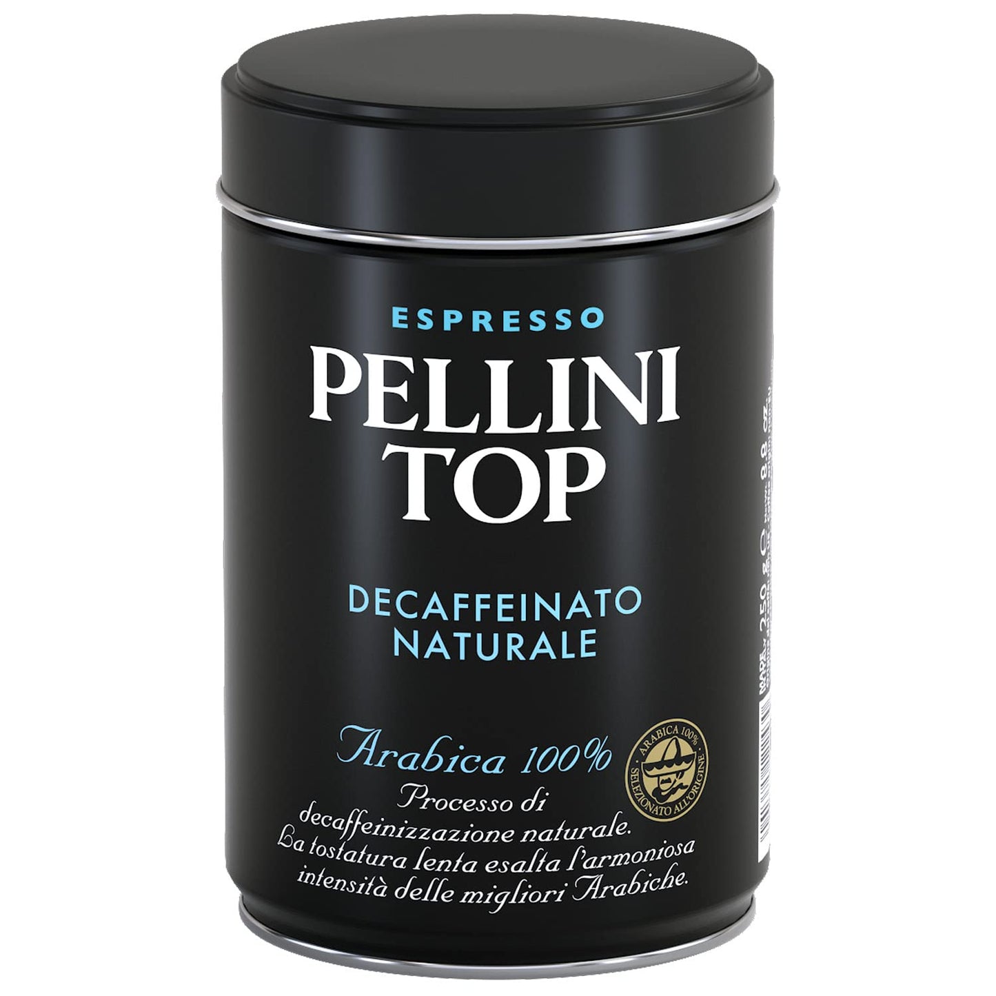 Pellini 100% Arabica Decaffeinated Ground Coffee Tin, 250 g (8.82 oz)