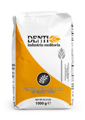 Semola Flour, Finer Ground Semolina Rimachinata for Fresh Pasta, Bread, Gnocchi (Finer Ground, Non-GMO, Product of Italy) 2.2 Lb