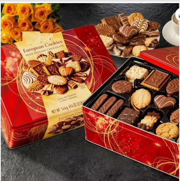 Luxury Assortment Of Europeen Christmas Chocolate Cookie- ( Christmas cookie Assortment ) - Kirkland Signature European Cookies 