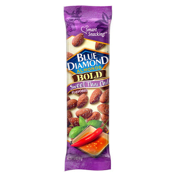 Blue Diamond Almonds, Bold Sweet Chili Thai Flavored Snack Nuts, Single Serve Bags (1.5 Oz. Tubes, Pack Of 12)