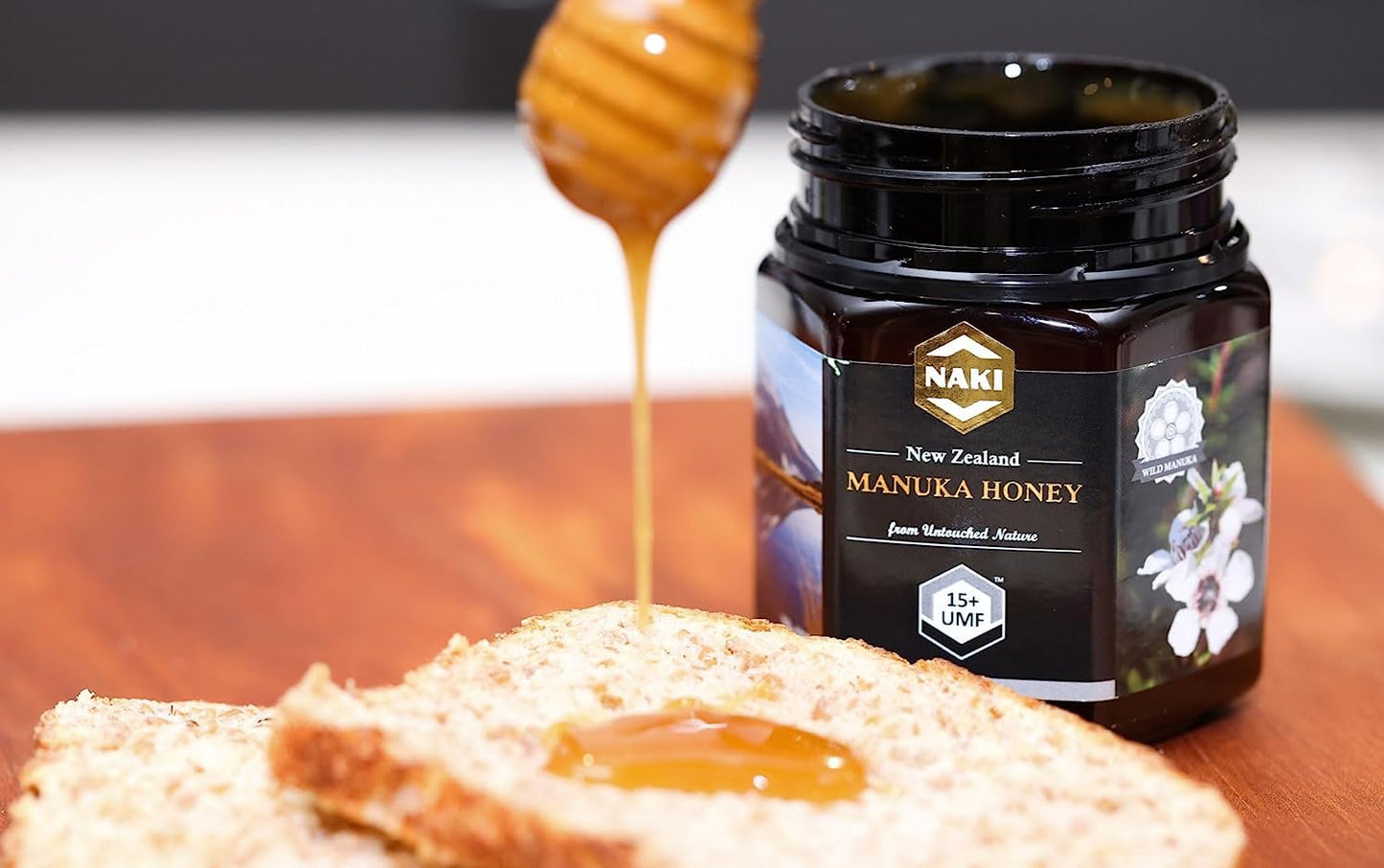Naki Manuka Honey Harvested, Tested. Traceable. Certified 100% New Zealand Honey - International Gold Award Winner (Umf 15+ Mgo