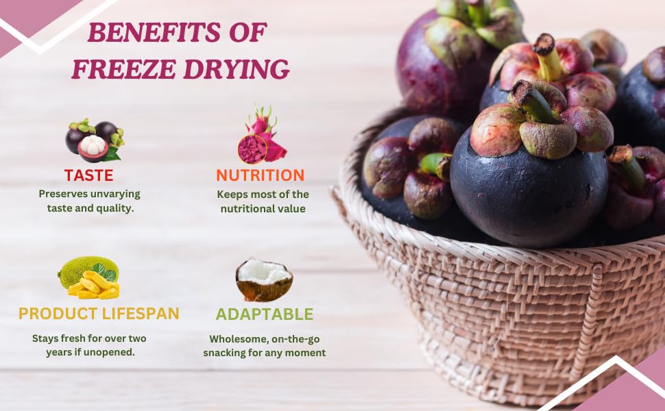 NOKKI FARM Freeze Dried Mangosteen 50g | Superfood, 100% Natural, No Sugar Added, Vegan, Non-GMO, Crispy Fruits
