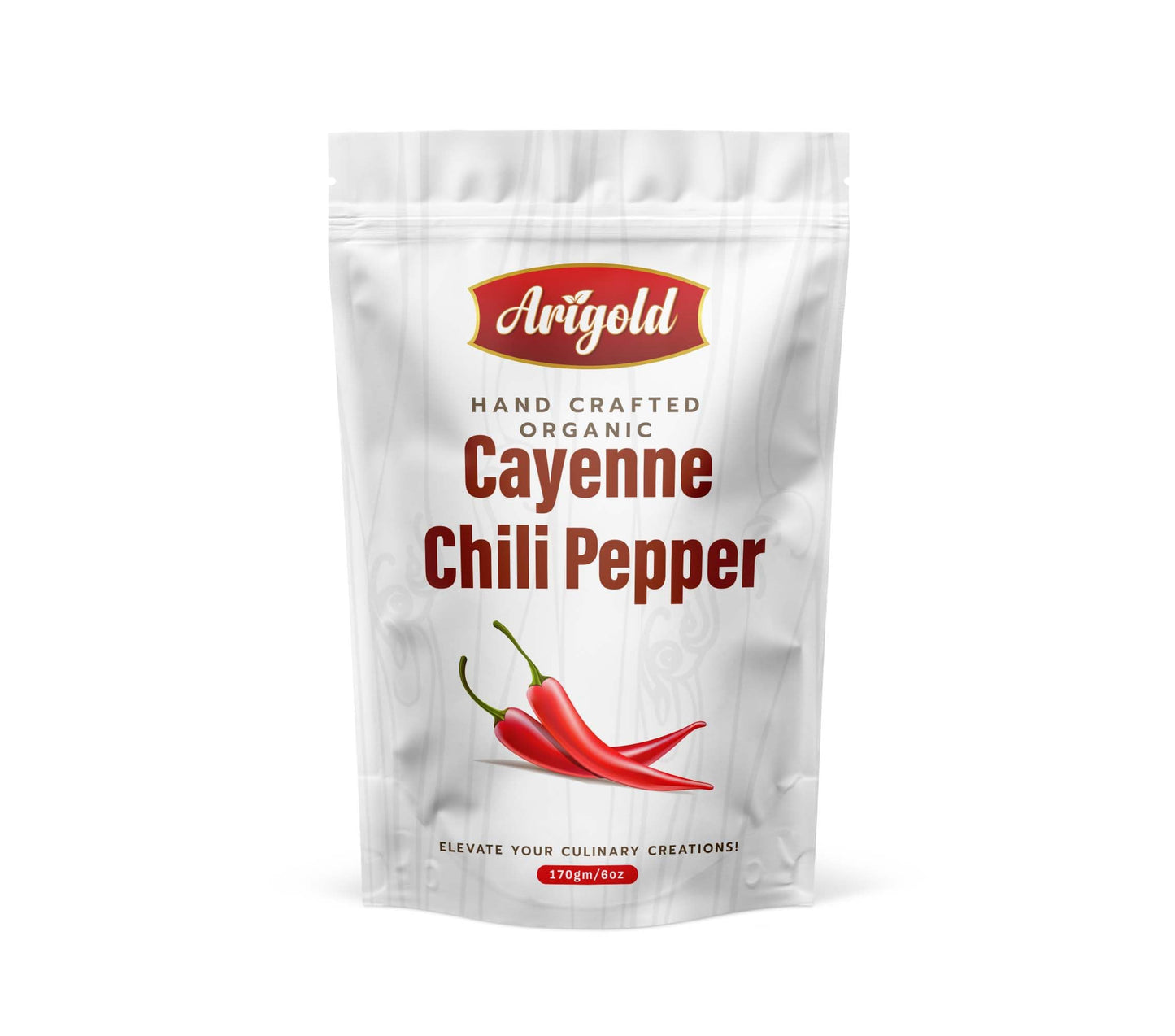 Arigold Organic Cayenne Pepper Powder - Non-GMO, Vegan, 6 oz Resealable Bag