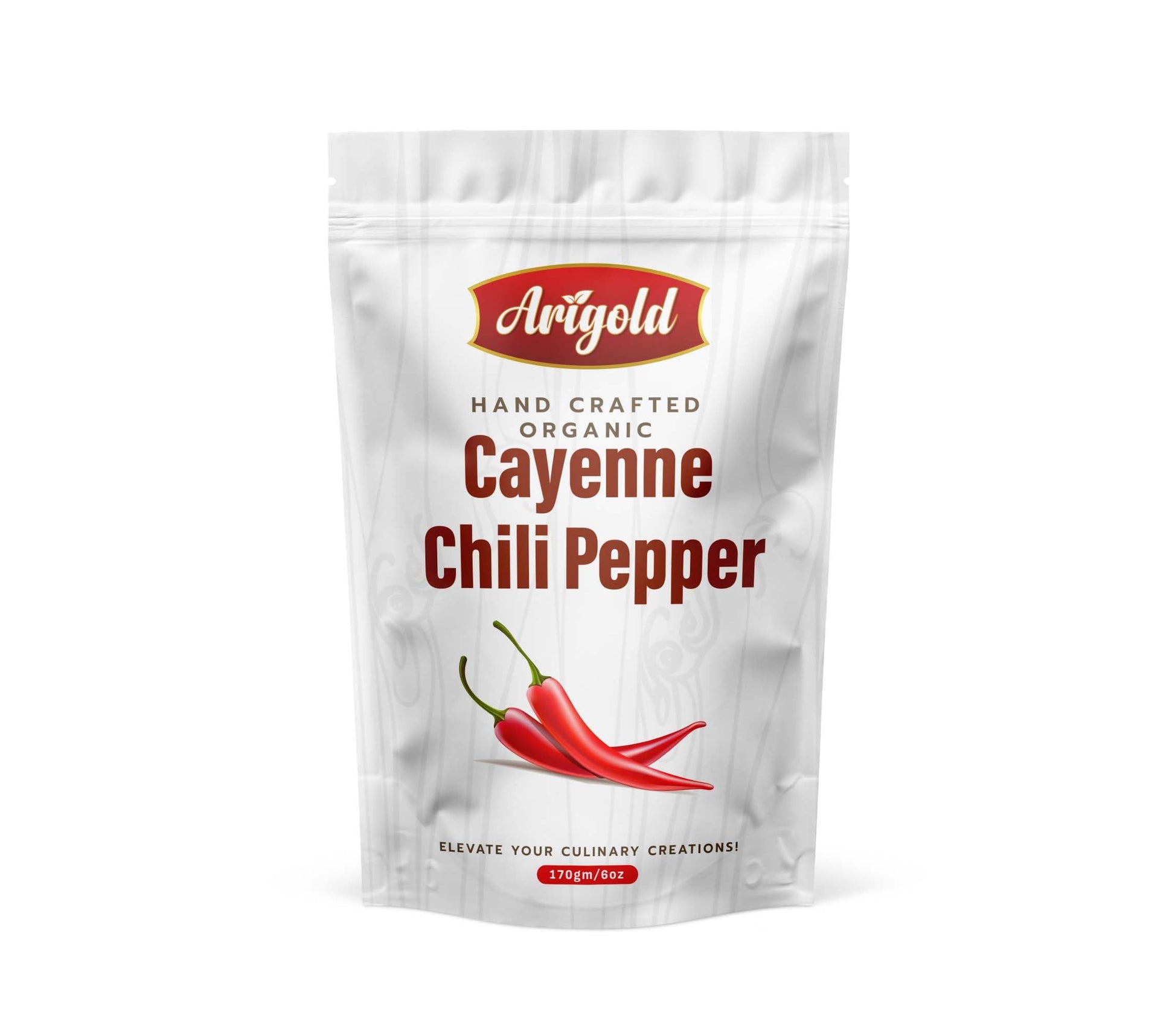 Arigold Organic Cayenne Pepper Powder - Non-GMO, Vegan, 6 oz Resealable Bag