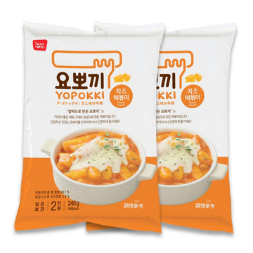 Yopokki Instant Tteokbokki Pack (Cheese, Pack of 2) Korean Street food with cheese sauce Topokki Rice Cake - Quick & Easy to Pre