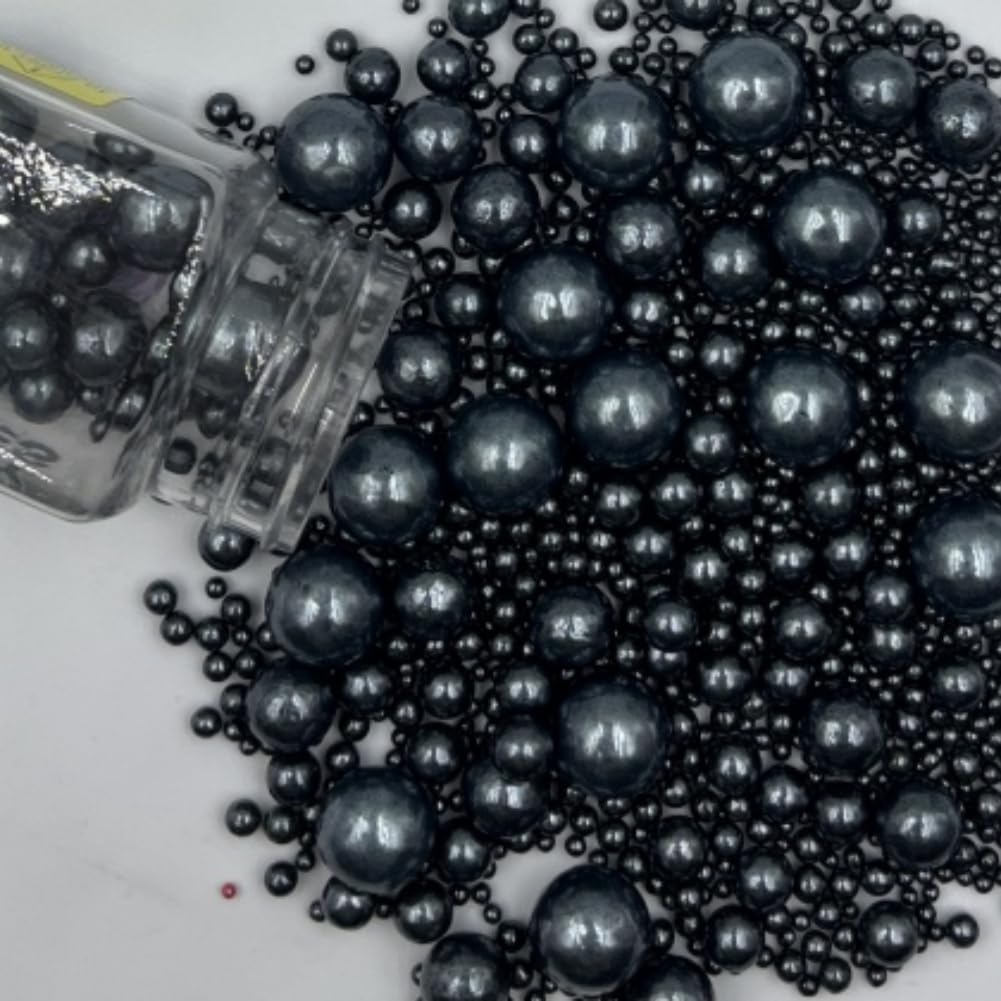 Edible Pearl Sugar Sprinkles Black Candy Mixing Size Baking Edible Cake Decorations Cupcake Toppers Cookie Decorating Celebratio