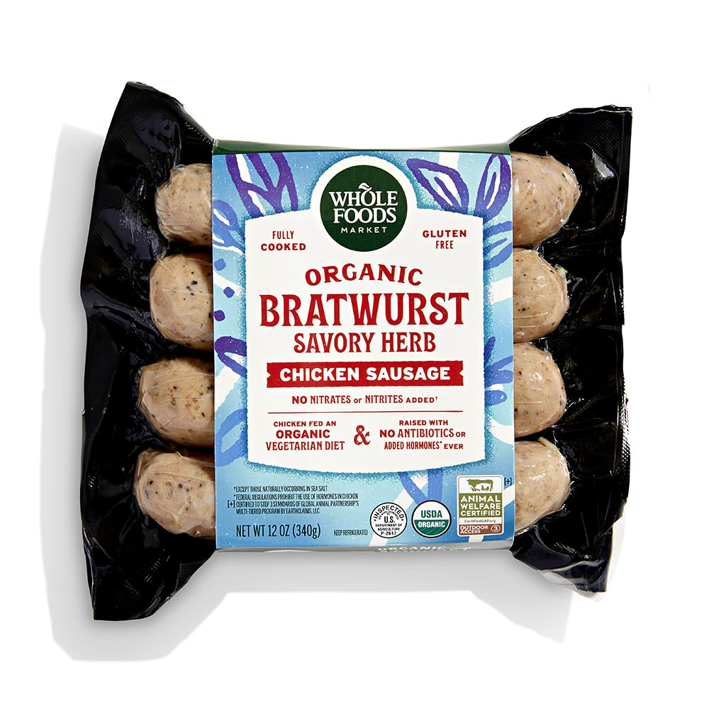 365 By Whole Foods Market, Chicken Sausage Bratwurst Organic Step 3, 12 Ounce