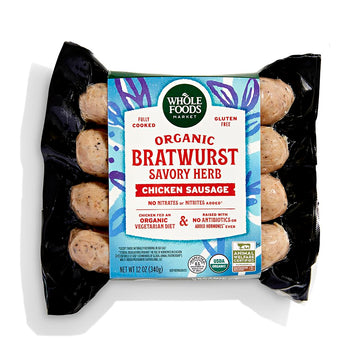 365 By Whole Foods Market, Chicken Sausage Bratwurst Organic Step 3, 12 Ounce