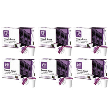 Pj'S Coffee - French Roast Single Serve Cups, 12 Count (Pack Of 6)