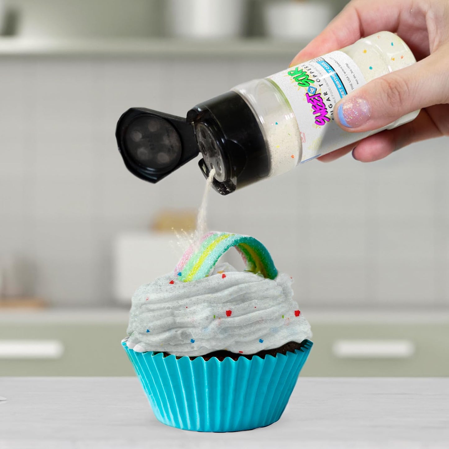 Bakell - Sweet Birthday Cake Candy Topper (85G 1X Shaker Jar) For Fruit, Food & Desserts
