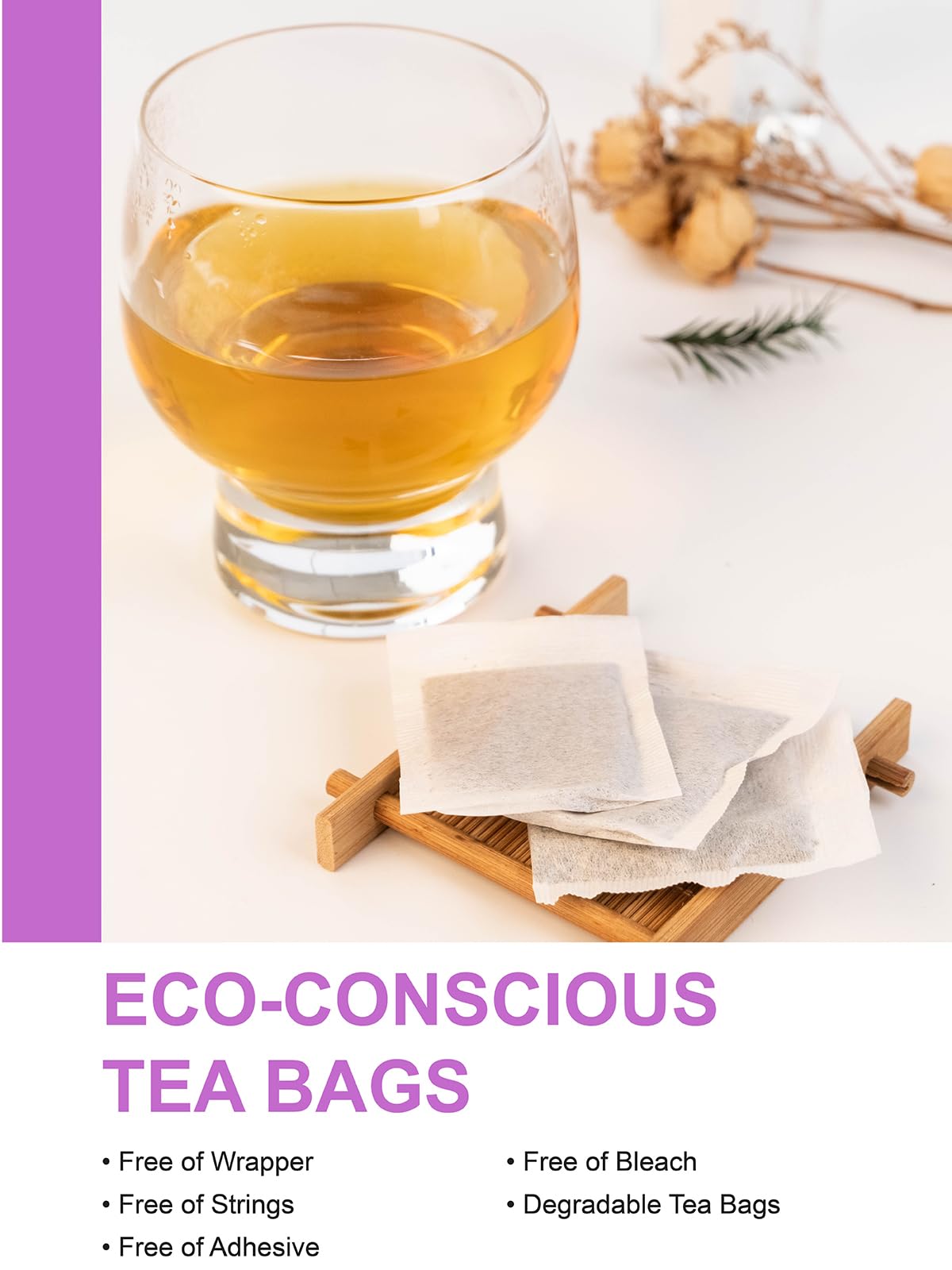 TeeLux Decaf Jasmine Green Tea Bags, Smooth Taste, 100 Count, Decaffeinated, Jasmine Scented