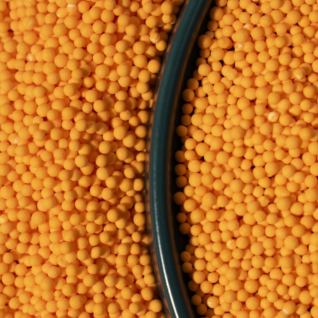 NIPEOR Edible Pearl Sprinkles for Cake Decorating - 2mm Orange, 130g/4.6oz
