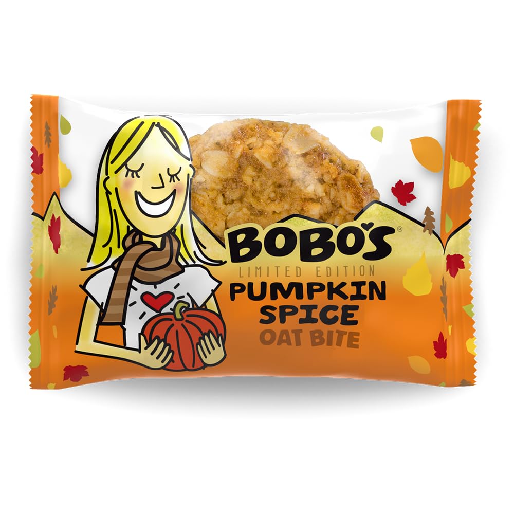 Bobos Pumpkin Spice Oat Bite, 30 Pack (1.3 oz Each), Healthy Gluten-Free Snack