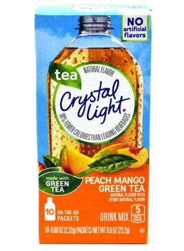 Crystal Light On The Go Peach Mango Green Tea (Pack Of 4) Gluten Free - New 2016 Packaging