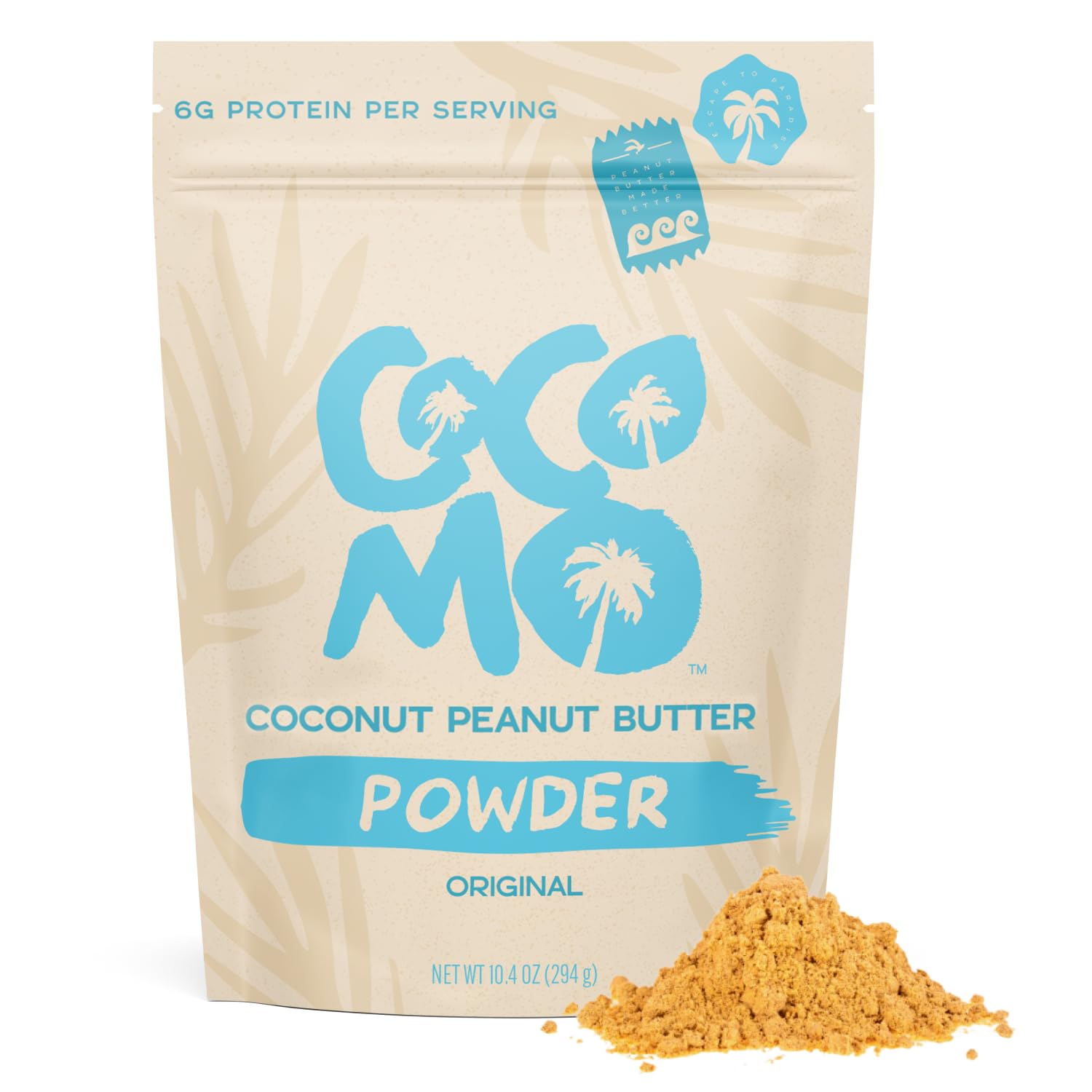 COCOMO Coconut Peanut Butter Powder - Organic, Vegan, Gluten-Free, 14 Servings, 3g Sugar, Protein-Rich, Great for Smoothies & Baking