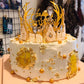Edible Bright Gold Sugar Pearls Candy Sprinkles 120G/ 4.23Ounce Baking Cake Sprinkles Cupcake And Cake Topper Cookie Decorations