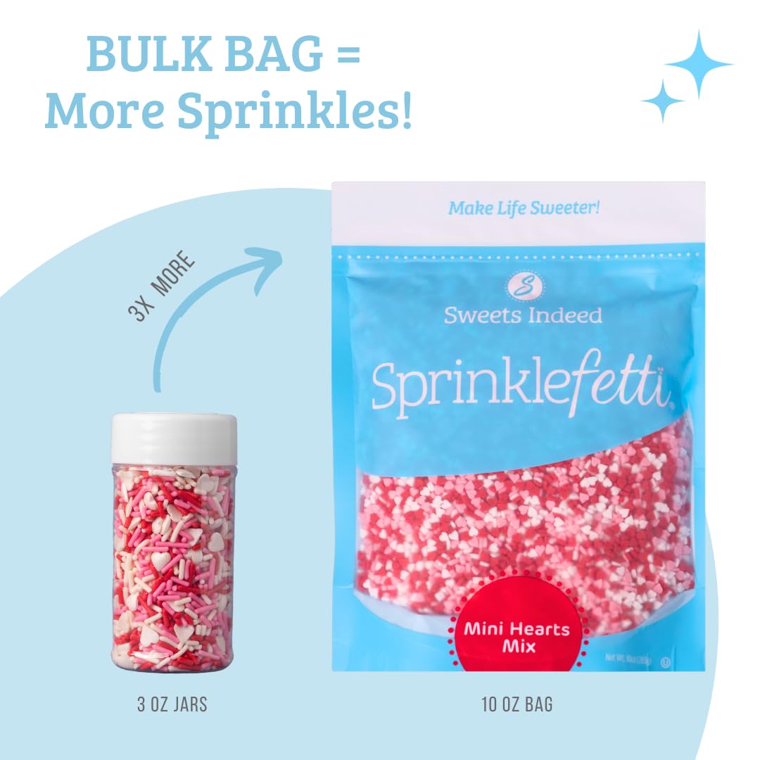 Sweets Indeed Sprinkles Bulk 10 Ounce Edible Sprinkle Mix Perfect For Cake Decorations Baking Ice Cream Cookies Cupcake Topper (